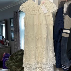 Girls ivory lace dress